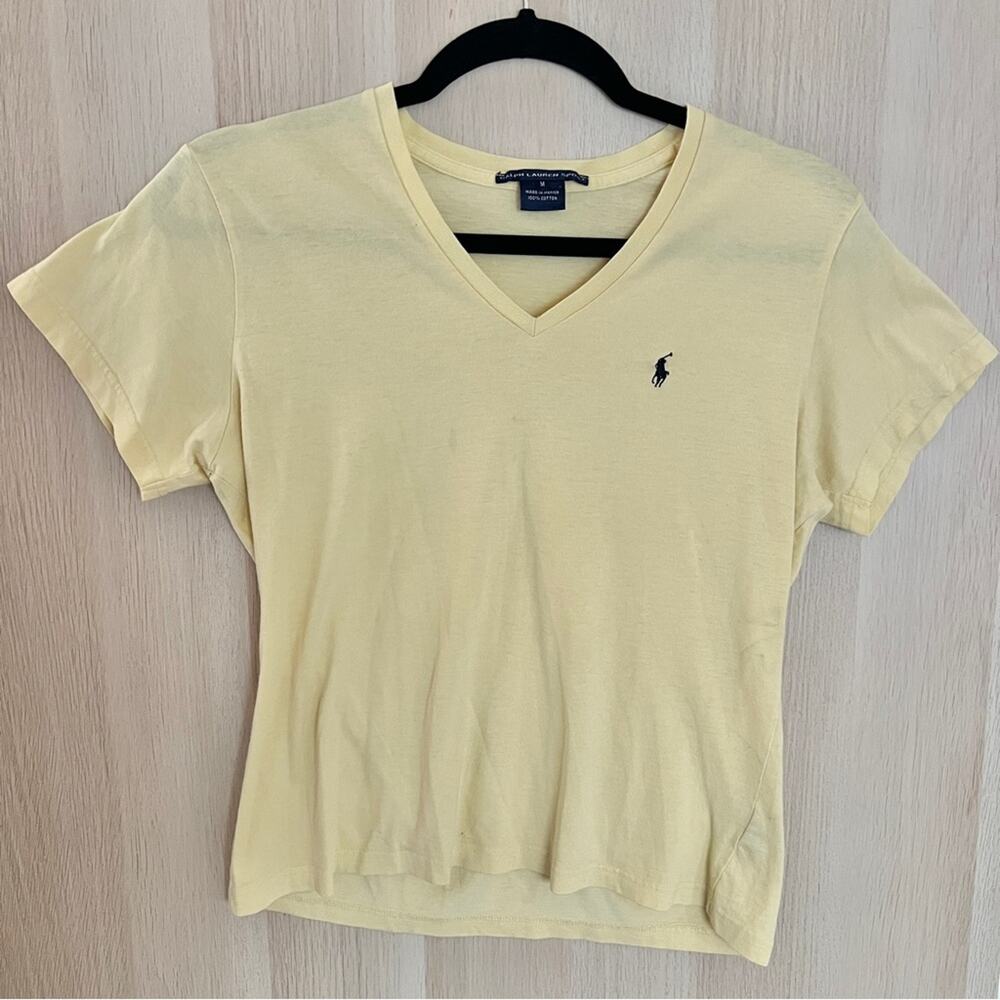 Ralph Lauren Sport Butter Yellow Fitted Short Sleeve T-Shirt